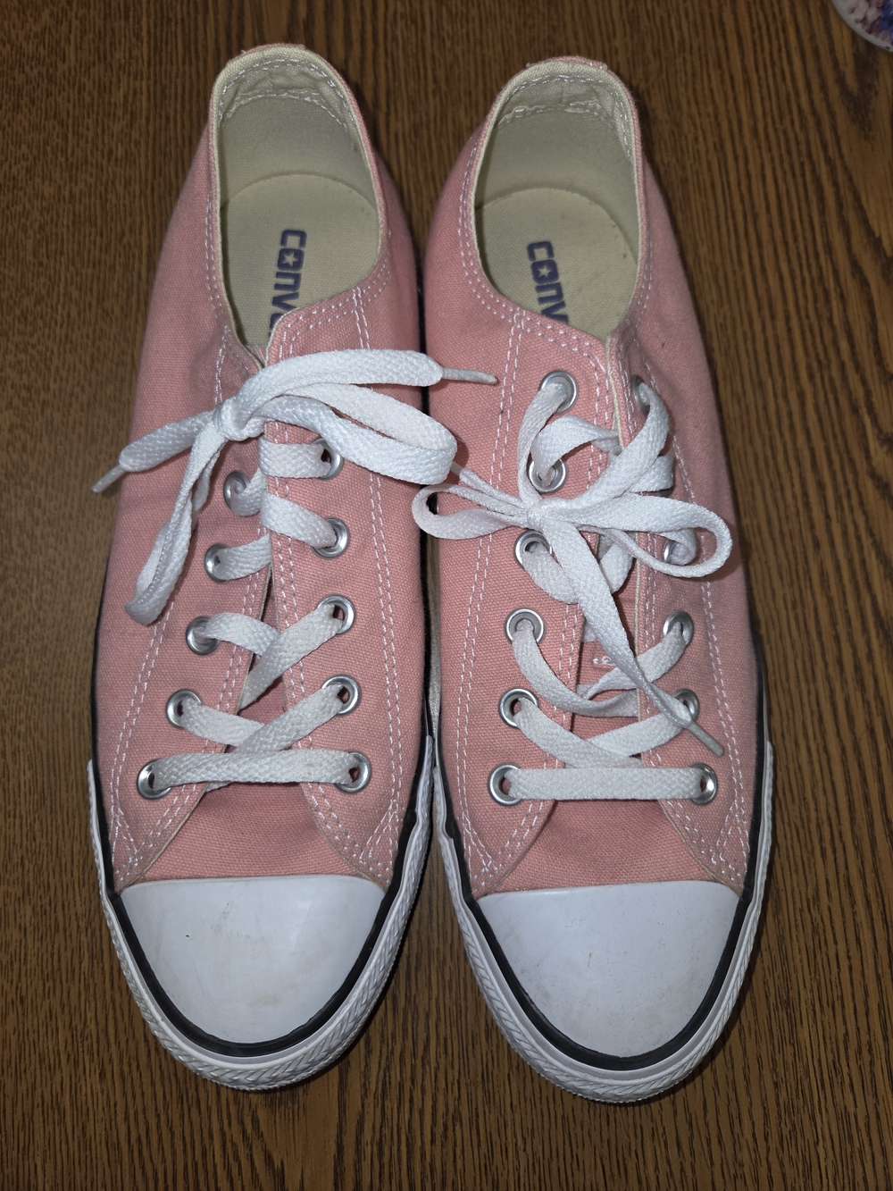Converse Low-Top Canvas Sneakers in Pink and White